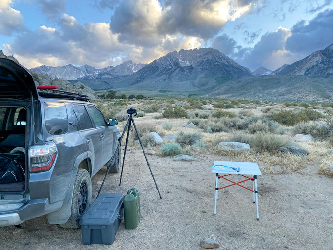 Trying to take a picture of the mountains