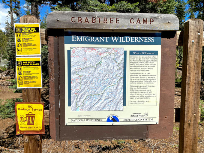 Crabtree Trailhead Sign